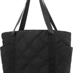 Lightweight Puffer Tote Bag for Women Large Quilted Travel Work Gym